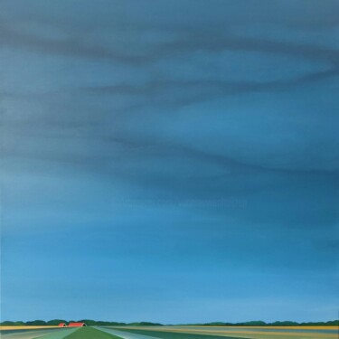 Schilderij getiteld "Zuid-Beveland (pold…" door Nelly Van Nieuwenhuijzen, Origineel Kunstwerk, Acryl Gemonteerd op Frame voo…