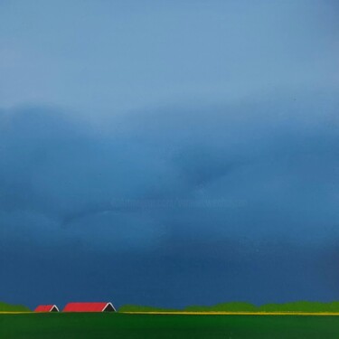 「Sunshine after the…」というタイトルの絵画 Nelly Van Nieuwenhuijzenによって, オリジナルのアートワーク, アクリル ウッドストレッチャーフレームにマウント