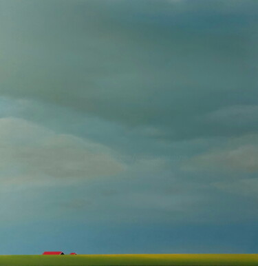 Картина под названием "Golden rapeseed fie…" - Nelly Van Nieuwenhuijzen, Подлинное произведение искусства, Акрил Установлен…