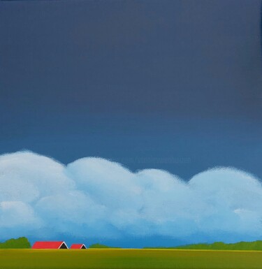 Pintura titulada "Polder in Zeeland (…" por Nelly Van Nieuwenhuijzen, Obra de arte original, Acrílico Montado en Bastidor de…