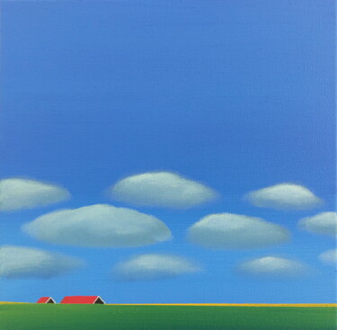 Pintura titulada "Travelling clouds (…" por Nelly Van Nieuwenhuijzen, Obra de arte original, Acrílico Montado en Bastidor de…