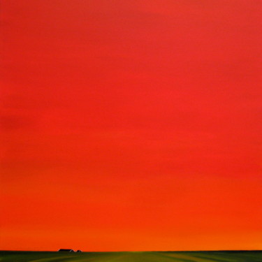 Painting titled "Glowing Evening" by Nelly Van Nieuwenhuijzen, Original Artwork, Acrylic Mounted on Wood Stretcher frame