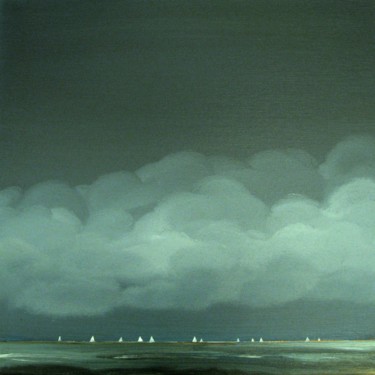 Malerei mit dem Titel "North sea regatta" von Nelly Van Nieuwenhuijzen, Original-Kunstwerk, Acryl