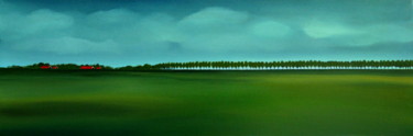 Peinture intitulée "Polderlandscape, Ze…" par Nelly Van Nieuwenhuijzen, Œuvre d'art originale, Acrylique