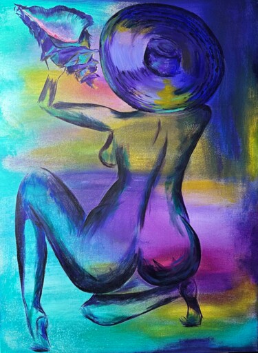 Painting titled "LAMBI" by Vanoo’Ow, Original Artwork, Acrylic Mounted on Wood Stretcher frame