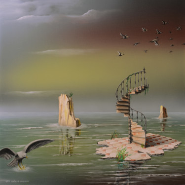 La nostalgie Peinture intitulée "La nostalgie" par Thierry Van Quickenborne, Œuvre d'art originale, Huile Monté sur Châssis