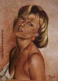 Painting titled "Portrait de femme" by Jean-Pierre Vansantvoort, Original Artwork