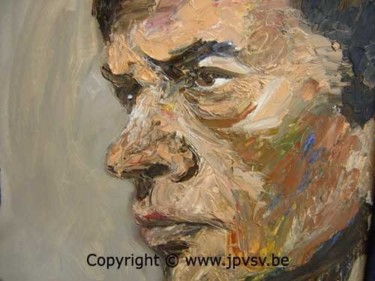 Painting titled "Jacques Brel" by Jean-Pierre Vansantvoort, Original Artwork, Oil