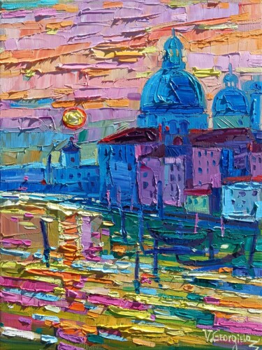Malarstwo zatytułowany „Just Venice” autorstwa Vanya Georgieva, Oryginalna praca, Olej Zamontowany na Drewniana rama noszy