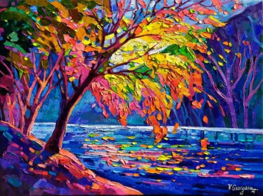 绘画 标题为“Golden season tree” 由Vanya Georgieva, 原创艺术品, 油
