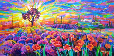 Malarstwo zatytułowany „La luce del tramont…” autorstwa Vanya Georgieva, Oryginalna praca, Olej Zamontowany na Drewniana ram…