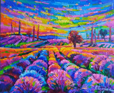 Картина под названием "Lavender Sing" - Vanya Georgieva, Подлинное произведение искусства, Масло Установлен на Деревянная ра…