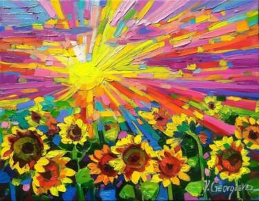 Картина под названием "Sunny Day" - Vanya Georgieva, Подлинное произведение искусства, Масло Установлен на Деревянная рама д…
