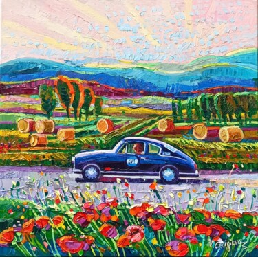 Peinture intitulée "Mille miglia 12/ La…" par Vanya Georgieva, Œuvre d'art originale, Huile Monté sur Châssis en bois