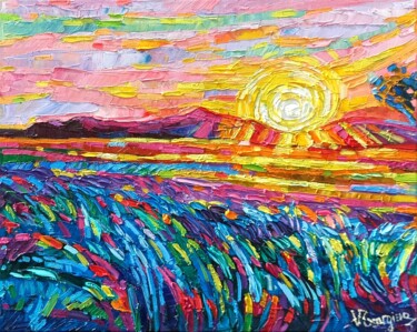 Картина под названием "Hot Summer light 3" - Vanya Georgieva, Подлинное произведение искусства, Масло Установлен на Деревянн…