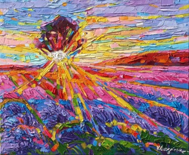 Painting titled "Hot Summer light 2" by Vanya Georgieva, Original Artwork, Oil Mounted on Wood Stretcher frame