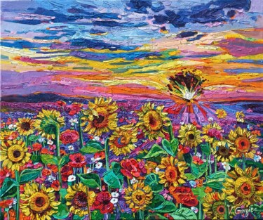 Картина под названием "Sun Lovers" - Vanya Georgieva, Подлинное произведение искусства, Масло Установлен на Деревянная рама…