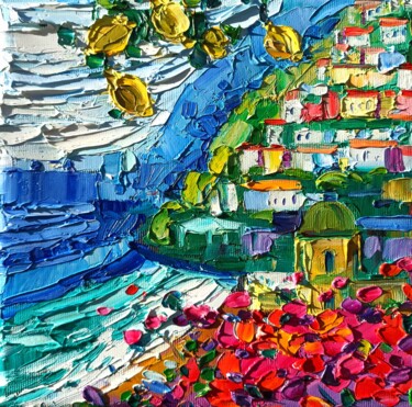 Pintura intitulada "Art gift box - Posi…" por Vanya Georgieva, Obras de arte originais, Óleo Montado em Armação em madeira