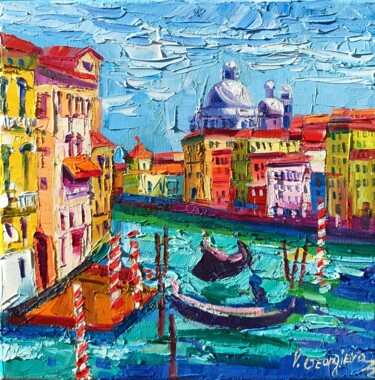 Painting titled "One day in Venice" by Vanya Georgieva, Original Artwork, Oil Mounted on Wood Stretcher frame