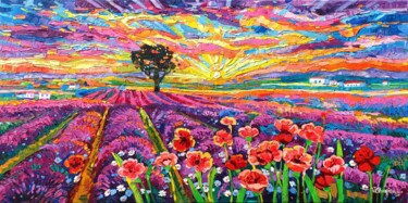 Peinture intitulée "Lavender Sings 8" par Vanya Georgieva, Œuvre d'art originale, Huile Monté sur Châssis en bois