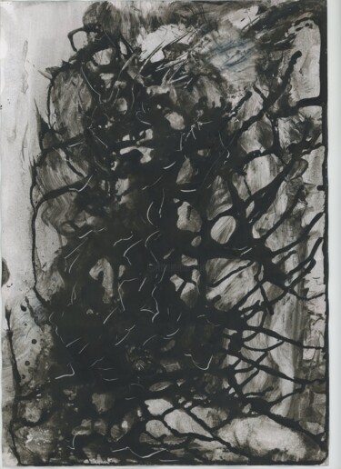 Painting titled "Black bile spill (Р…" by Vanya Kasatka, Original Artwork, Ink