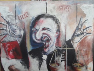Peinture intitulée "La loi et le pantin" par Vanya, Œuvre d'art originale
