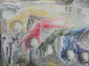 Peinture intitulée "Le tir du bouliste" par Vanya, Œuvre d'art originale