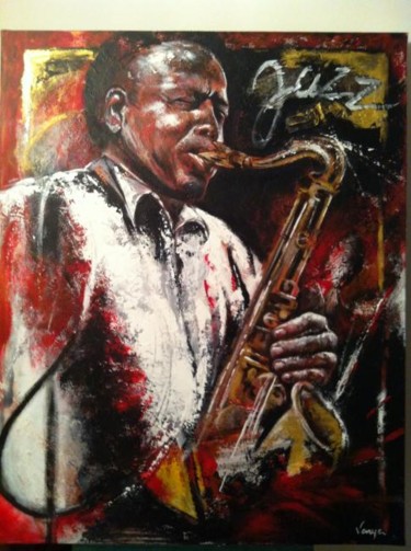 Painting titled "Jazzman" by Vanya, Original Artwork