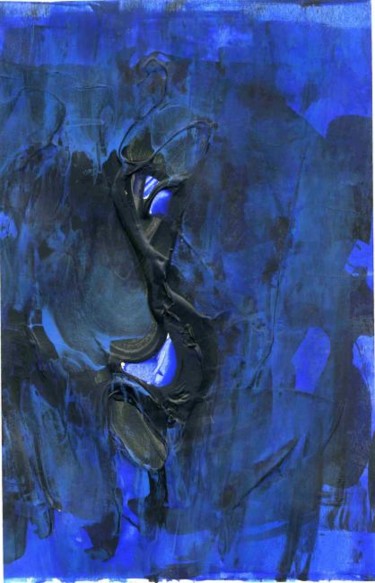 Peinture intitulée "bleu nuit" par Laurence Vareillaud, Œuvre d'art originale