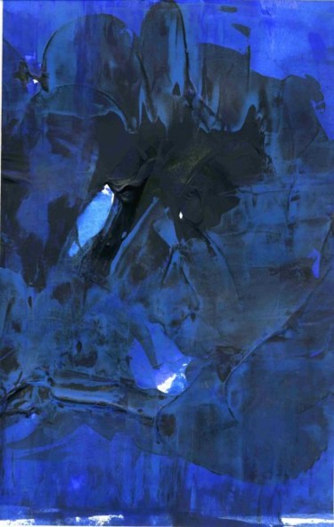 Peinture intitulée "nuit bleue" par Laurence Vareillaud, Œuvre d'art originale