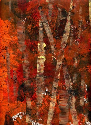 Peinture intitulée "les feuilles mortes" par Laurence Vareillaud, Œuvre d'art originale