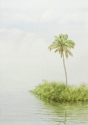 Картина под названием "Backwaters of Kerala" - Biju P Mathew, Подлинное произведение искусства, Масло