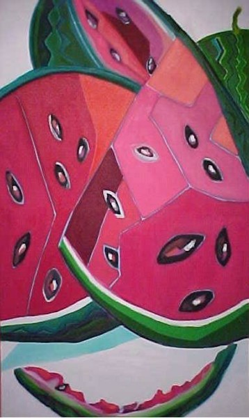 Pintura titulada "SANDIAS" por Lucy Varon, Obra de arte original, Oleo