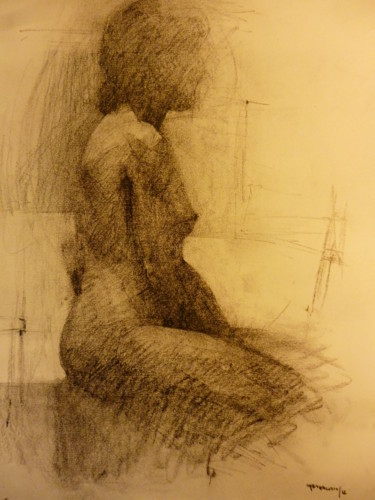 Disegno intitolato "A Nude Woman's Port…" da George-Maran Varthalitis, Opera d'arte originale, Altro