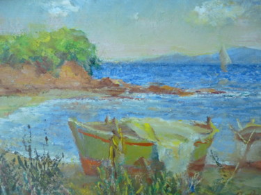 Painting titled "near the sea" by George-Maran Varthalitis, Original Artwork, Oil