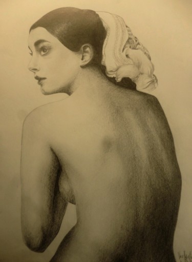 Zeichnungen mit dem Titel "naked girl" von George-Maran Varthalitis, Original-Kunstwerk, Graphit