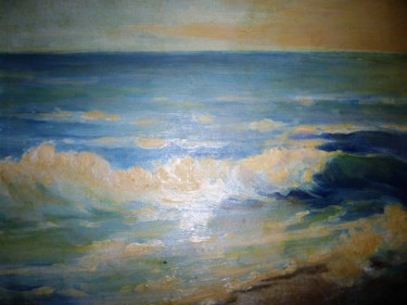 Painting titled "Wave 6" by George-Maran Varthalitis, Original Artwork, Oil