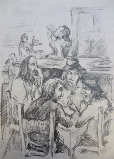 Drawing titled "The gamblers" by George-Maran Varthalitis, Original Artwork, Other