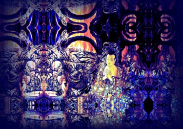 Цифровое искусство под названием "Нагарджуна в царств…" - Varu Kadis, Подлинное произведение искусства, 2D Цифровая Работа