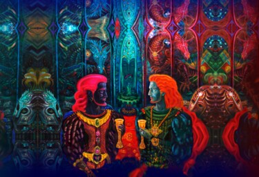 Digital Arts titled "Два короля" by Varu Kadis, Original Artwork, Digital Painting