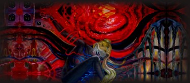 Digital Arts titled "Красная галактика" by Varu Kadis, Original Artwork, Digital Painting