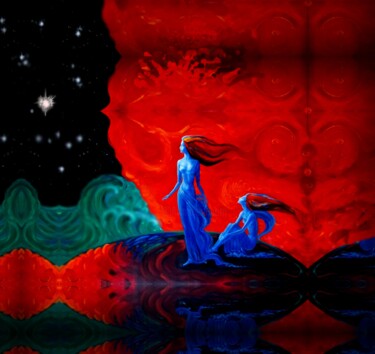 Цифровое искусство под названием "Свет далёкой звезды" - Varu Kadis, Подлинное произведение искусства, Цифровая живопись