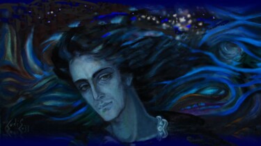 Цифровое искусство под названием "Эльфийская ночь" - Varu Kadis, Подлинное произведение искусства, Цифровая живопись