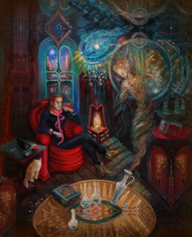 Digital Arts titled "Джин в серебренном…" by Varu Kadis, Original Artwork, Digital Painting