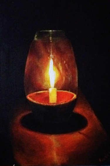 Peinture intitulée "Night Lantern" par Varun N Rao, Œuvre d'art originale, Acrylique