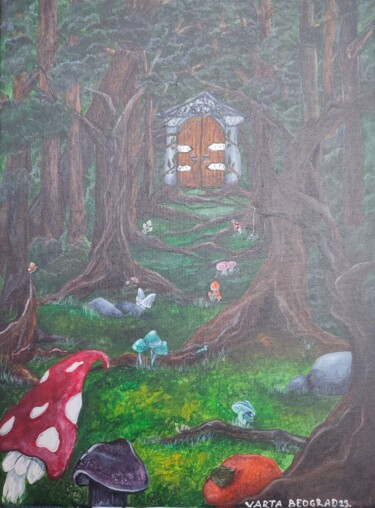Malarstwo zatytułowany „Magic forest #2” autorstwa Varvara Arseneva [Varta], Oryginalna praca, Akryl