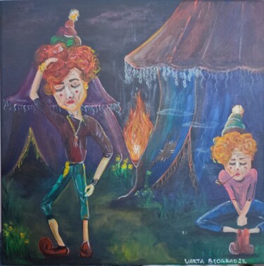 Malarstwo zatytułowany „Jesters” autorstwa Varvara Arseneva [Varta], Oryginalna praca, Akryl
