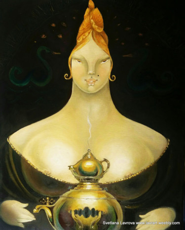 Malerei mit dem Titel "Look into my eyes" von Svetlana Lavrova, Original-Kunstwerk, Öl