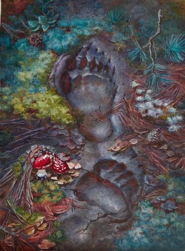 Картина под названием "След" - Варвара Саливан, Подлинное произведение искусства, Акварель