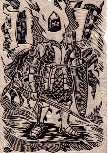 tarot cards Death Printmaking titled "tarot cards Death" by Vasiliy Pimenov, Original Art, Linocuts